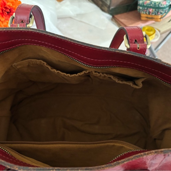 Patricia Nash Red Leather Tote Vintage - Picture 14 of 14